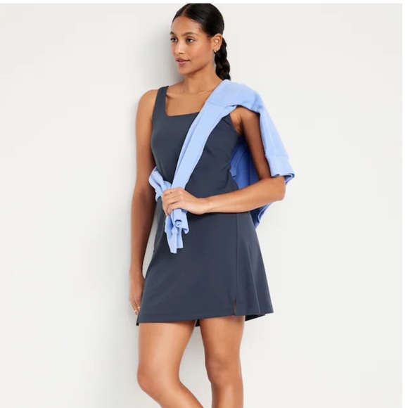 NWT OLD NAVY PowerSoft Sleeveless Dress Color: Dusk Navy - Picture 3 of 7